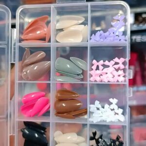 96 Pcs Artificial Nails With Beads – Multicolor Nail Art Decoration Set Made From Premium ABS Plastic, Perfect For Styli