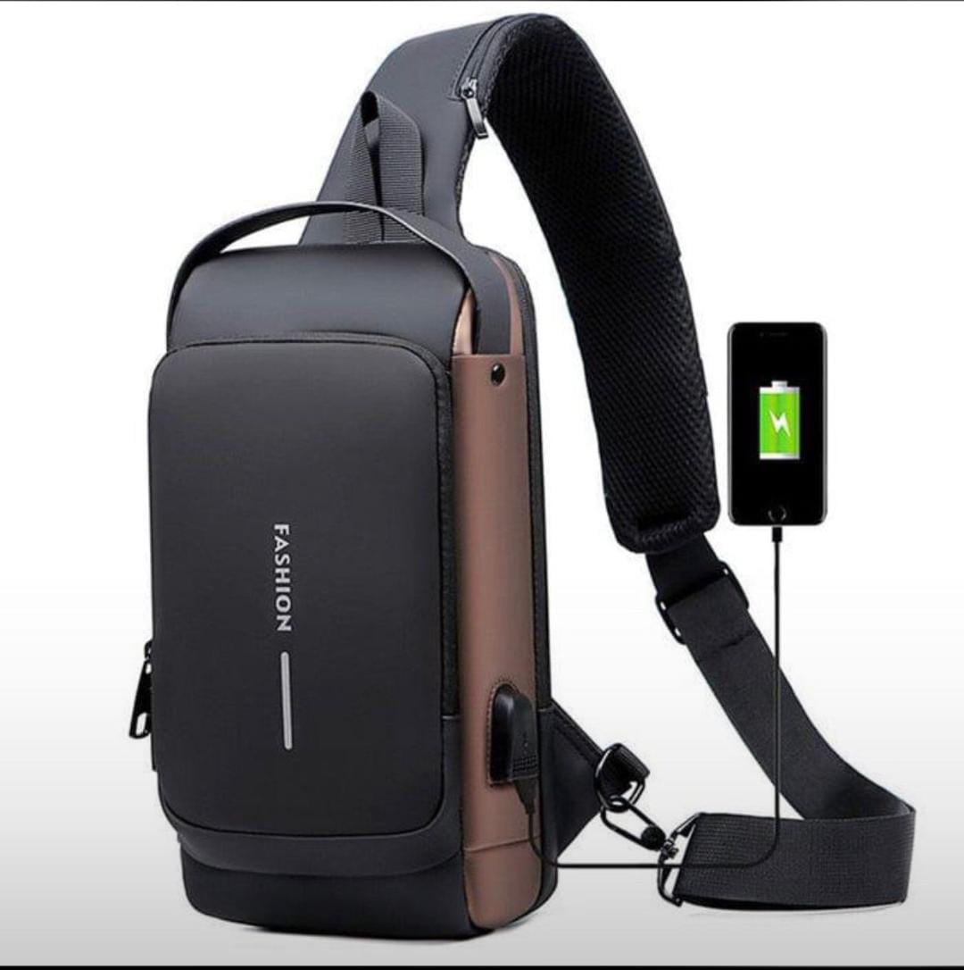 aa32e85fe0a723b6e24f889972c91e32 Fashion Men Sling Bag Pack with Lock Waterproof Anti-Theft Chest Bag with USB Charging Port Shoulder Bag Body Backpack w