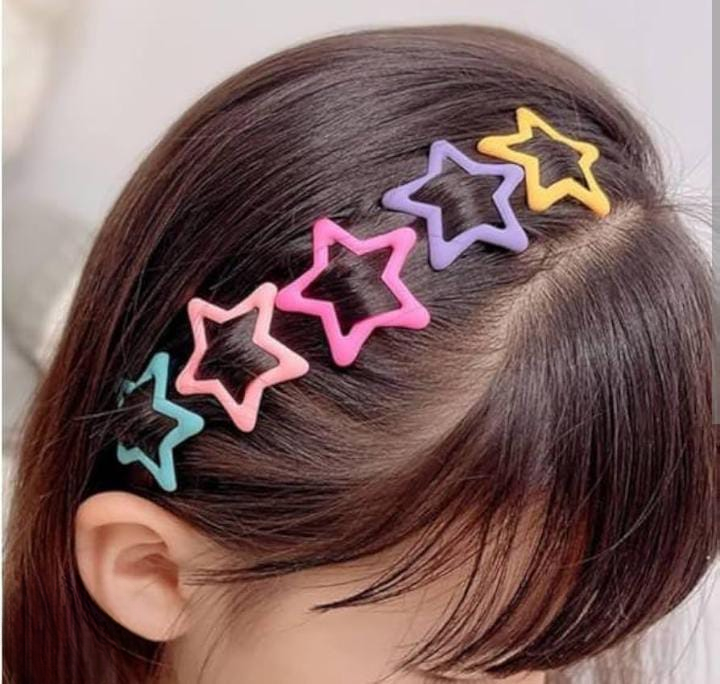 aa46e98f366e575f08baf1026082866e Pack Of 4 Star Shape Hair Clips For Girls – Cute And Colorful Hair Accessories For Kids Styling And Daily Wear (Multicol