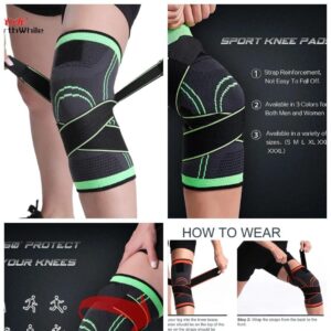 Knee Support Band For Pressure Weaving With 3D Weave Protection Against Injury Pressure Adjustable Knee Support For Men