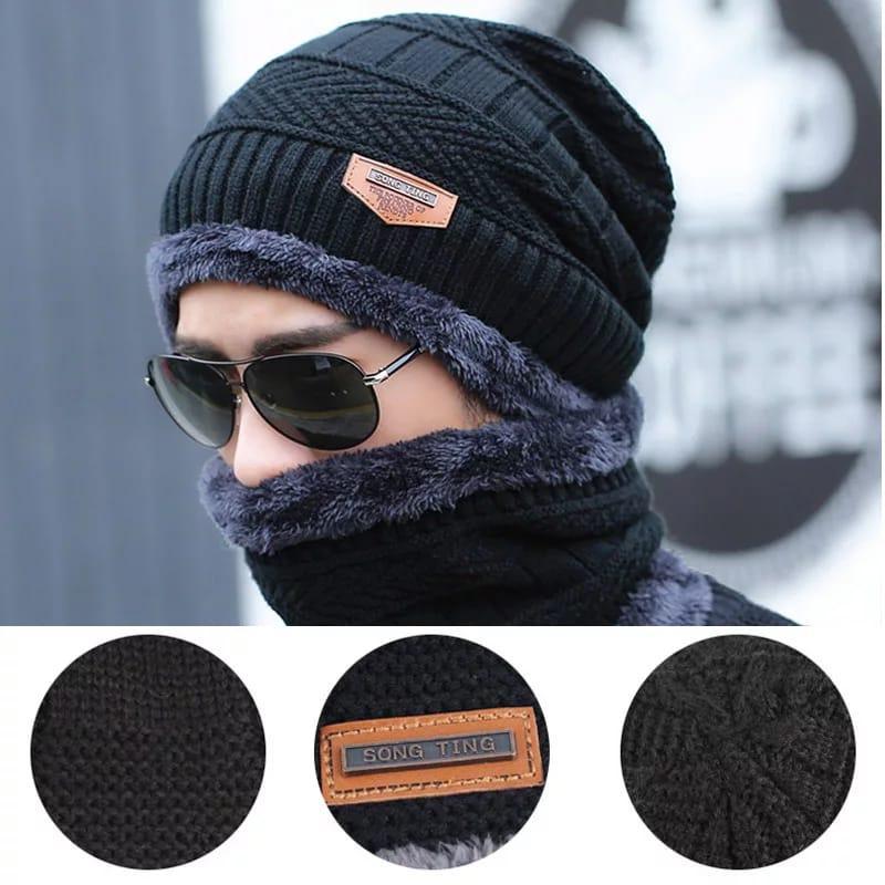 ab77a846e176049907d067deebee622d Wool Cap With Neck Warmer | Beanie And Scarf Set With Fleece Mask | Winter Thermal Wool Cap For Men And Women - Image 2