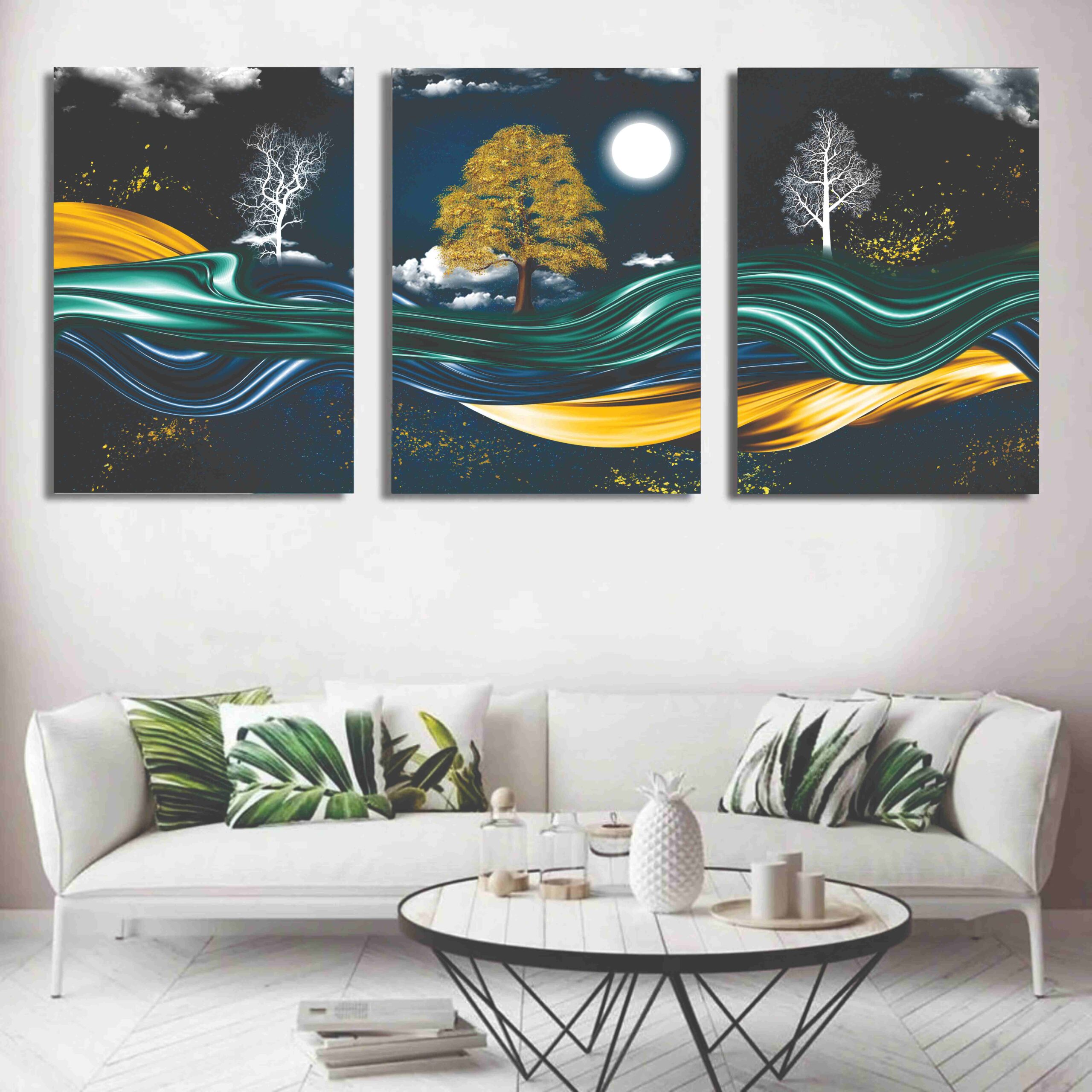 ac01b8399c4668bdeb476490f51c6c52 Set of 3 Wall Art Wooden Phototile Frames for Wall Decor