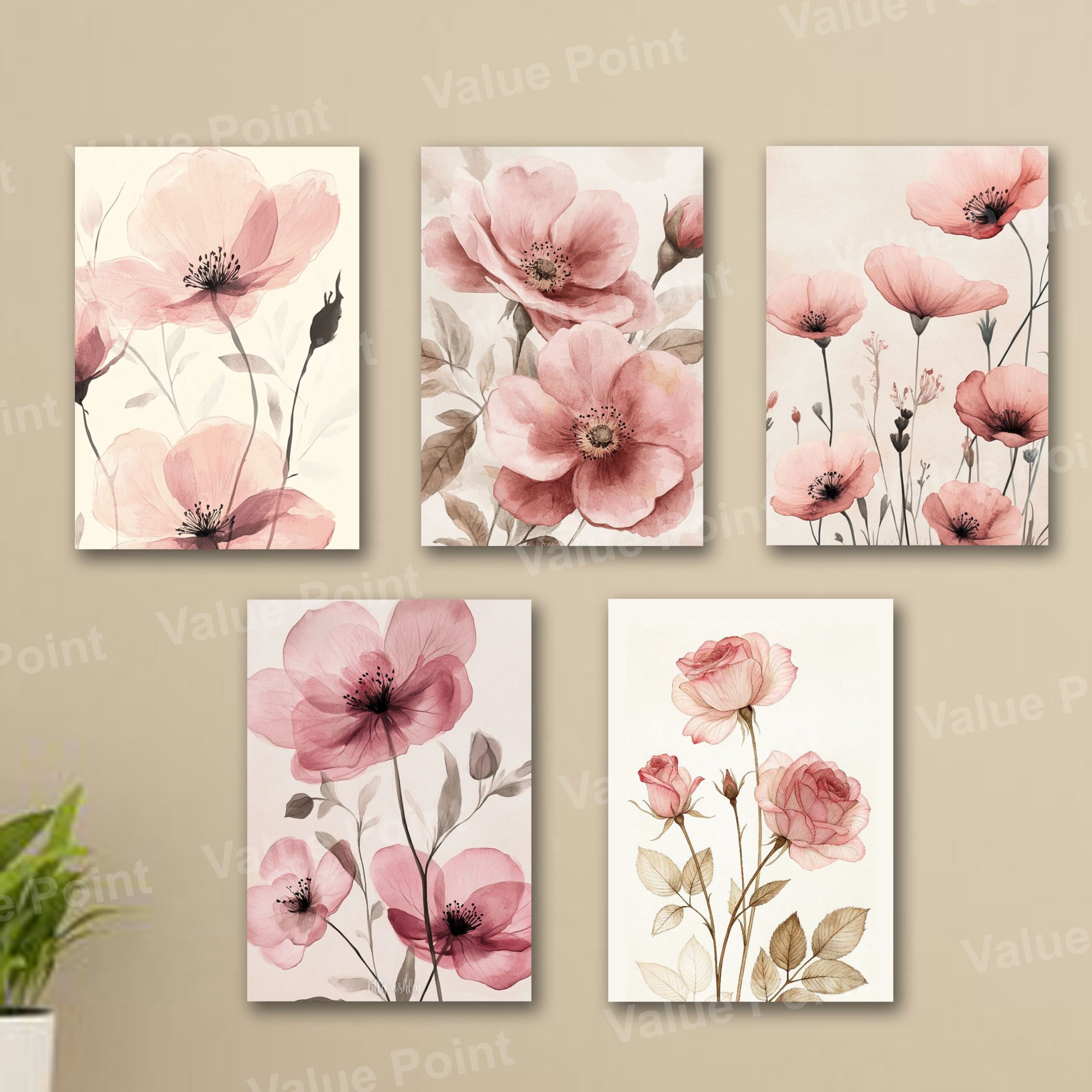 ac0ca7c75318ae9cbddb177610777c54 Set Of 5 Sticky Wooden Canvas Frames For Wall Decore Aesthatic Art / Sticky Phototiles For Room Wall Decoration