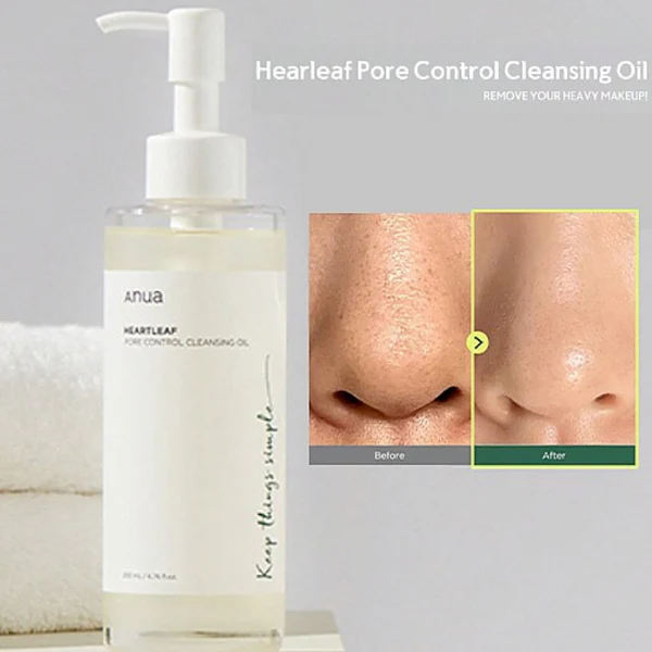 ac6e3f6ec4a2bdde1cc417ff64f2c2fc Anua Heartleaf Pore Control Cleansing Oil | Gentle Deep-Cleansing Korean Skincare – Imported - Image 3