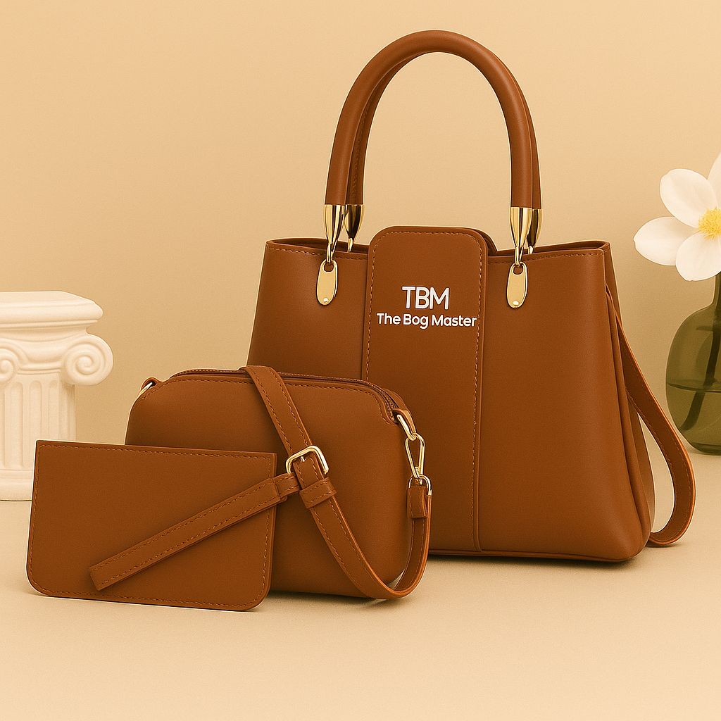 ace29c981d3a2283cdc7e4d31aa993a4 3 Pieces Ladies Handbag Elegant Design Premium Quality Smooth Finish Easy Carry - Image 2