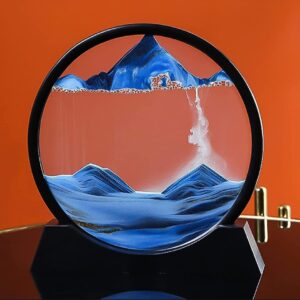 3D Moving Sand Mountain Lamp With Stand - Sandscape Painting - Moving Sand Art - Showpiece - Home Decoration ( Random Co