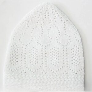 Men's Cotton Knitted Namaz Cap Pack Of 3 Comfortable And Breathable White Prayer Caps For Daily Use