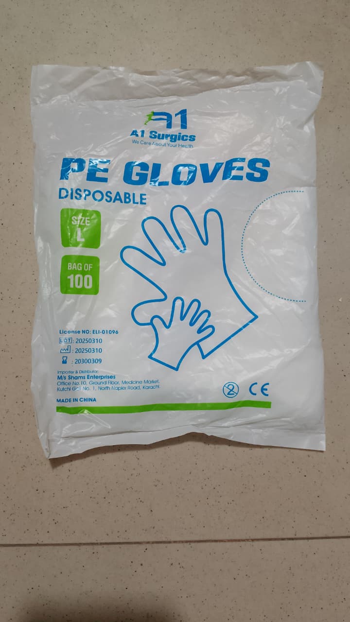 af2a664730fc39b6017c82f6ceb4f81d A1 Plastic Disposable Gloves Size Standard Large 100 PCs Box - Image 3