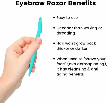 b-4 Tinker Eyebrow and Face Razor Set – Pack of 3 Plastic Razors for Precise and Gentle Hair Removal(Random Color) - Image 4