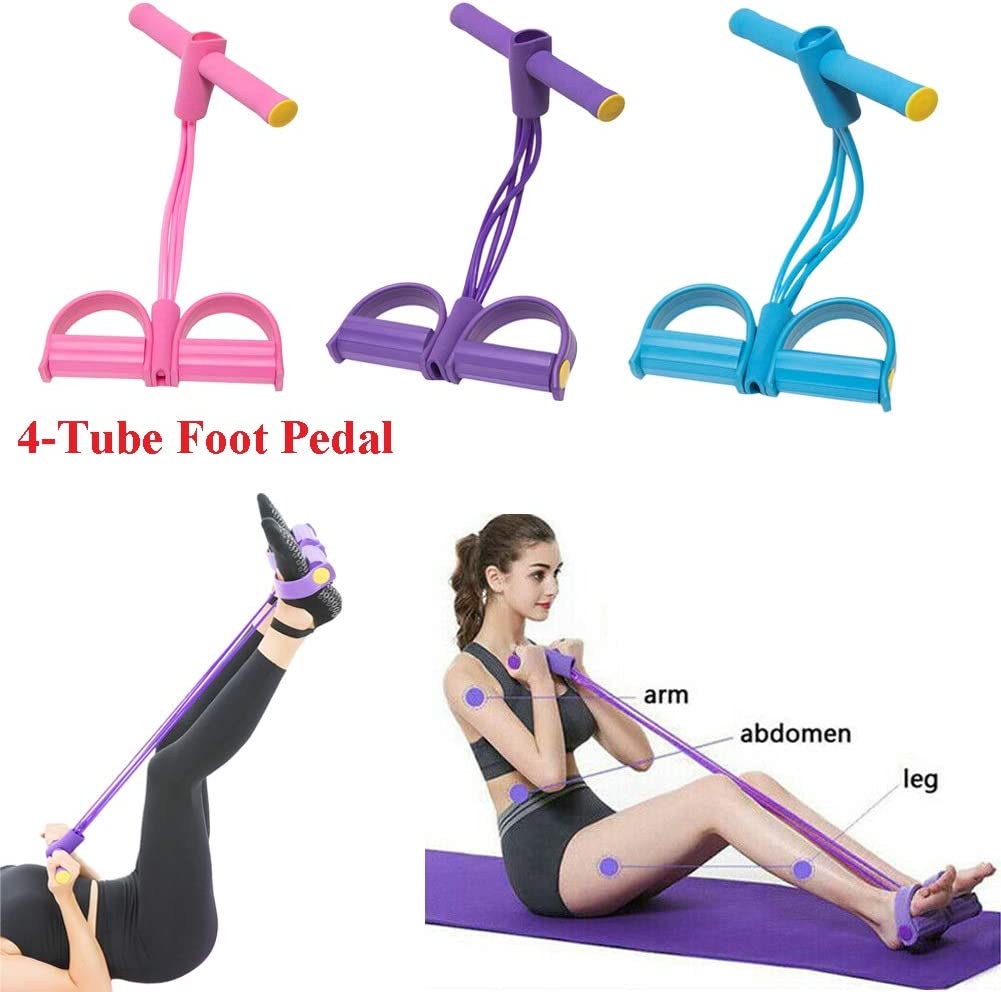 b00b1e4c3915994184988fa2b894fd5d Foot Pedal Resistance Band Elastic Sit-Up Pull Rope Yoga Fitness Gym - Elastic Pull Ropes Tummy Trimmer (Random Colors) - Image 2