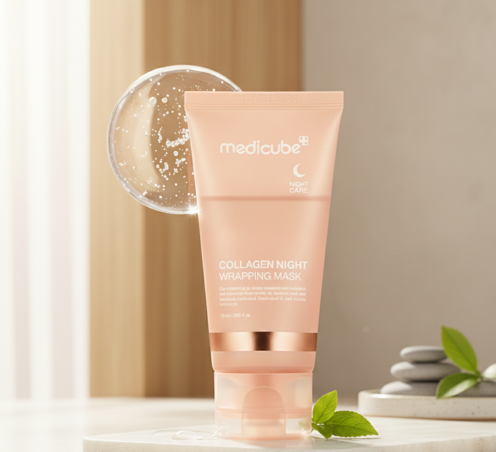 b0a78824326931eec4e42e98721b7a57 Medicube Collagen Night Wrapping Mask (75ml) – Overnight Elasticity & Hydration Peel-Off Mask - Image 2