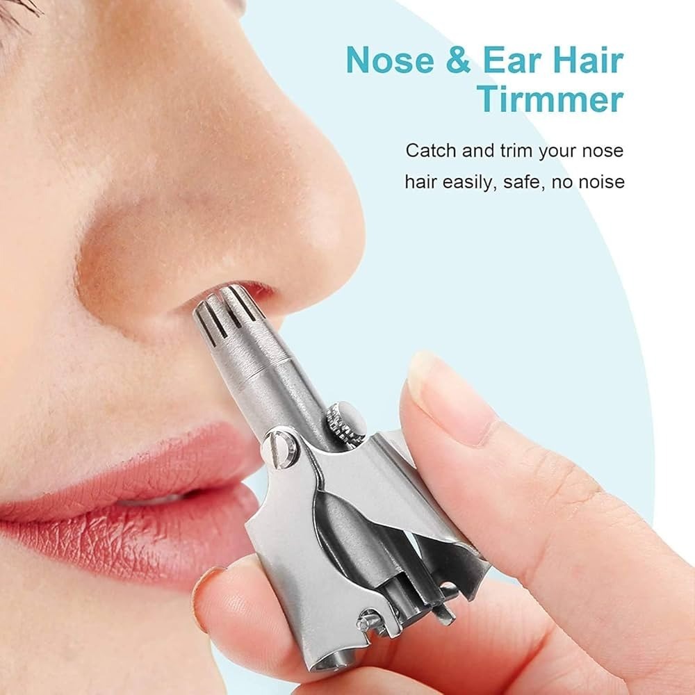 b108de627591e91f9234b54aa01c613e Mini Portable Stainless Steel Nose Hair Trimmer Manual Grooming Tool Safe And Durable For Easy And Comfortable Use - Image 3