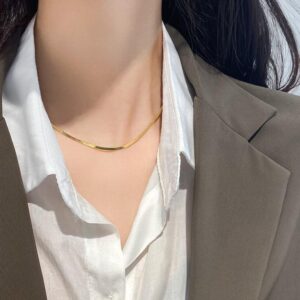 AWT-179 Thin Snake Chain – Elegant Stainless Steel Necklace, Stylish Jewellery Accessory for Women