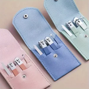 4 in 1 Professional Manicure Set 4-Piece Stainless Steel Nail Care Kit – Nail Clippers, Cuticle Nippers, Nail File &
