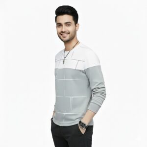 Lining Print T Shirts Full Sleeves Providing Premium Quality With Smart Look Easy Wash And Comfortable Ready To Wear Des