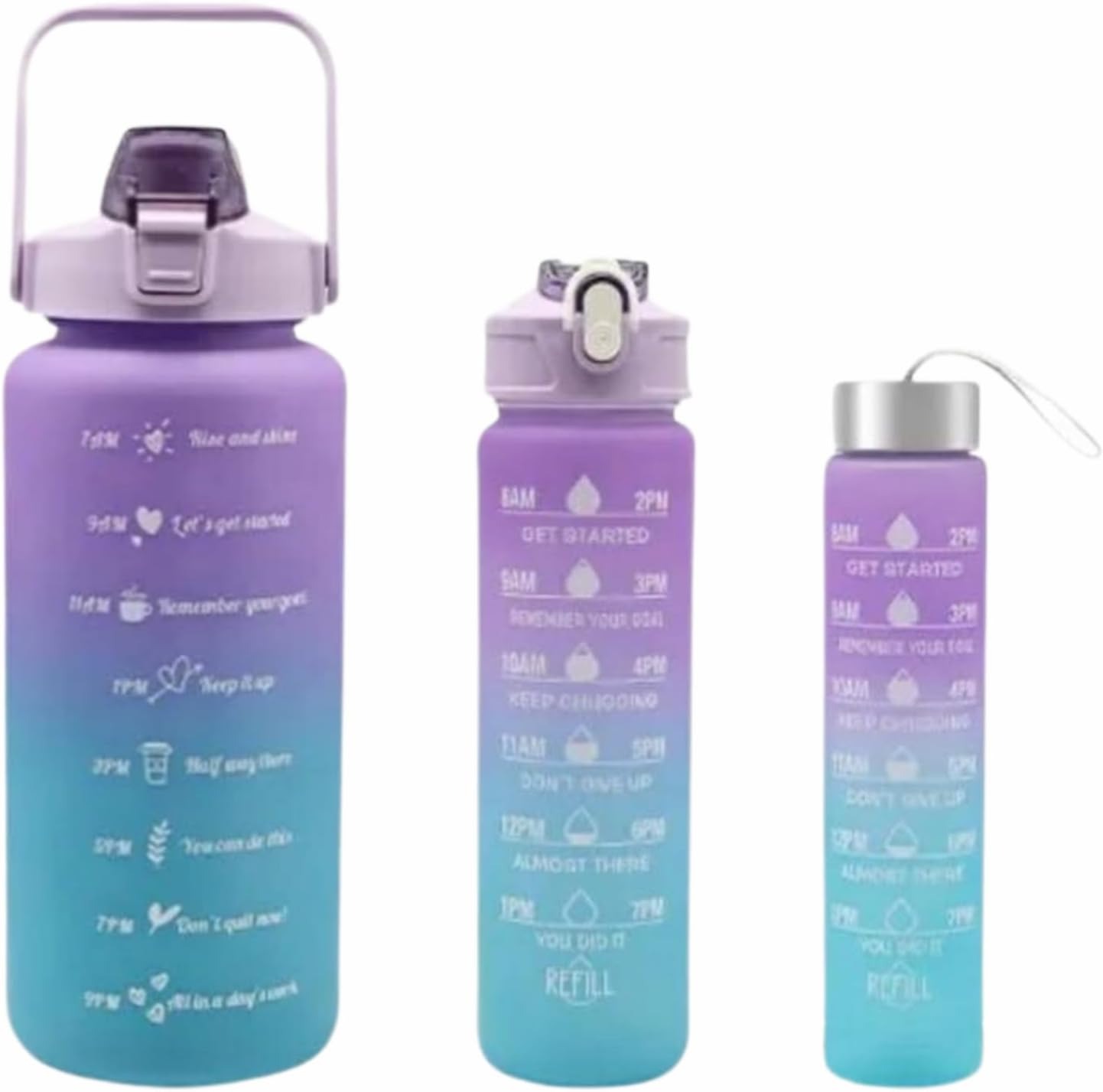 b3124c57e2415301ced222b6d28a047f Sports Water Bottles 3 Pcs Set With Leak Proof Flip Top Lid (Random Color)