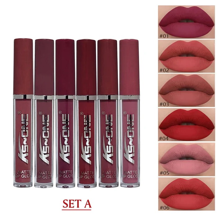 b32e9399c4445295c3ce0be0a54a20b4 KS One 6 PCS Lipgloss Set Premium Quality Gloss Collection Smooth Application Long Lasting Shine For Everyday Makeup - Image 2