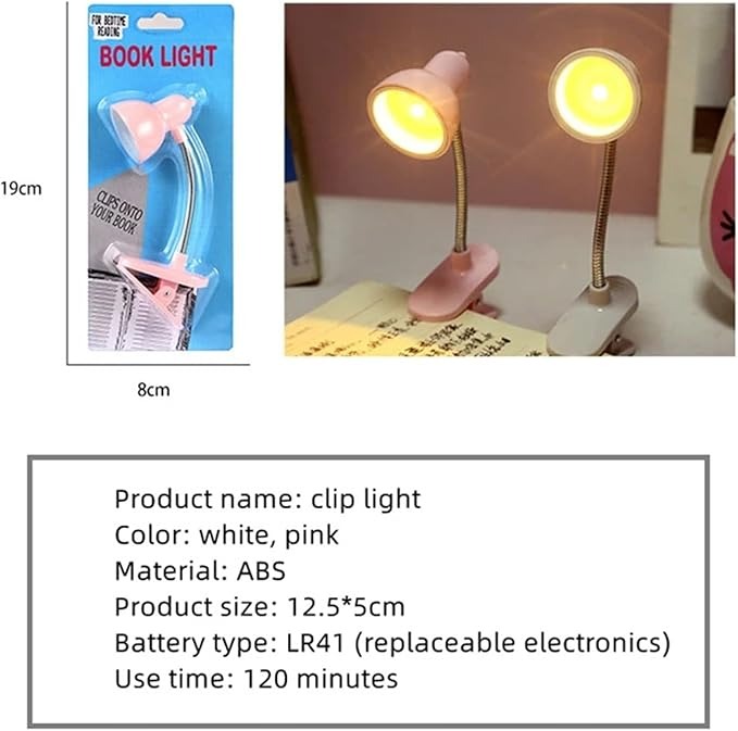 b5b57f9d169bfddb6e53cfb7d7f8d560 Mini Book Light with Clip – Portable LED Reading Lamp, Travel Bedroom Night Light, Eye Protection (Random Color) - Image 5