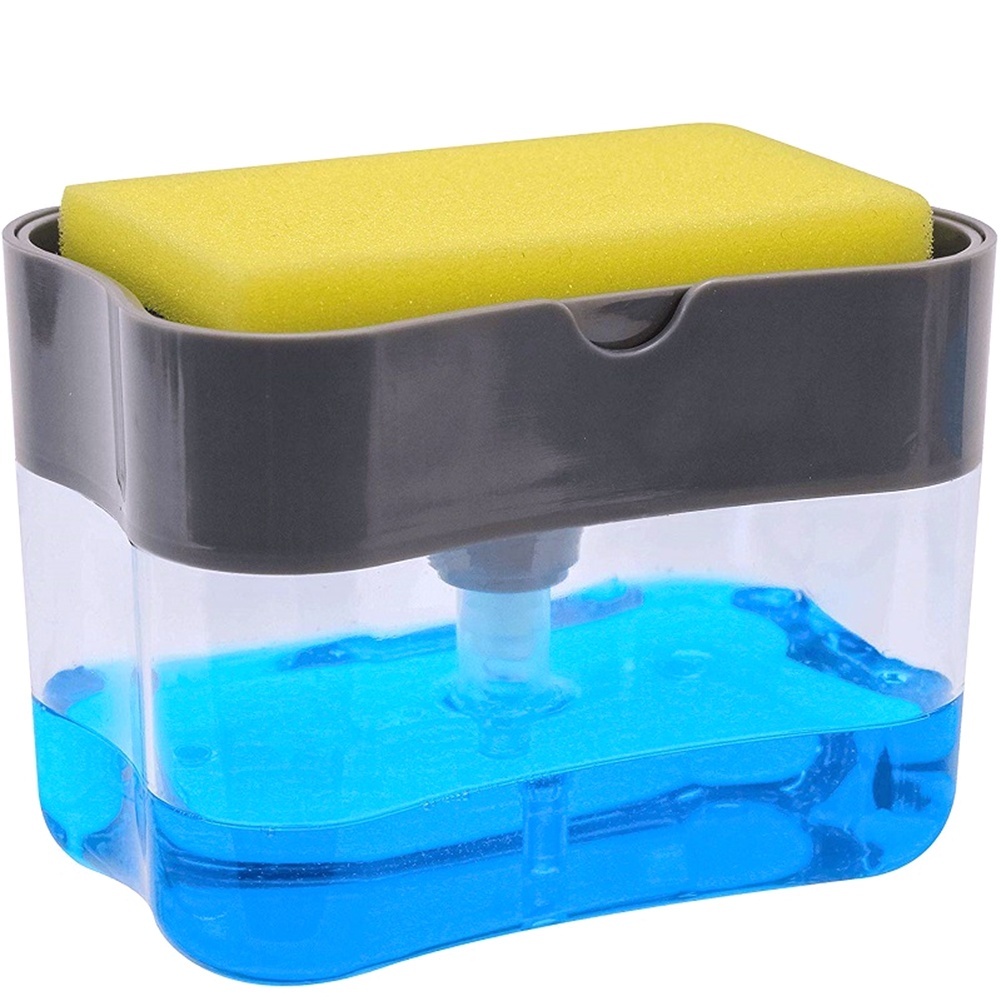 b759cb7674d400bc19309cc7758bd4ae 2-in-1 Soap Pump Dispenser with Sponge Holder – Kitchen Sink Liquid Soap Dispenser for Easy Dishwashing (Without Sponge) - Image 5