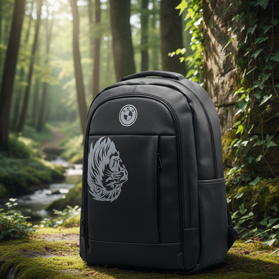 b76d644a0f937afe5cf2a30b9ba3b16a Black Faux Leather Backpack With BMW Logo Providing Durable Quality Stylish Design - Image 3