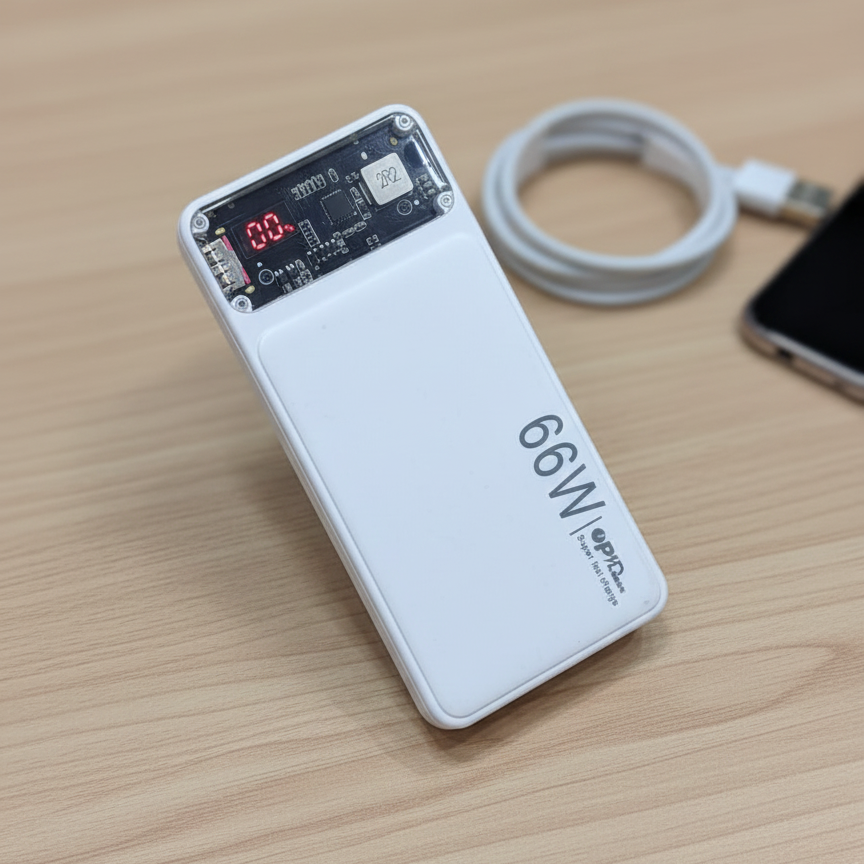 bb1424a6a16ea4b6cf1f9be455f4f00d 66W Transparent Digital Display Power Bank – 20,000mAh Ultra-Fast Charge