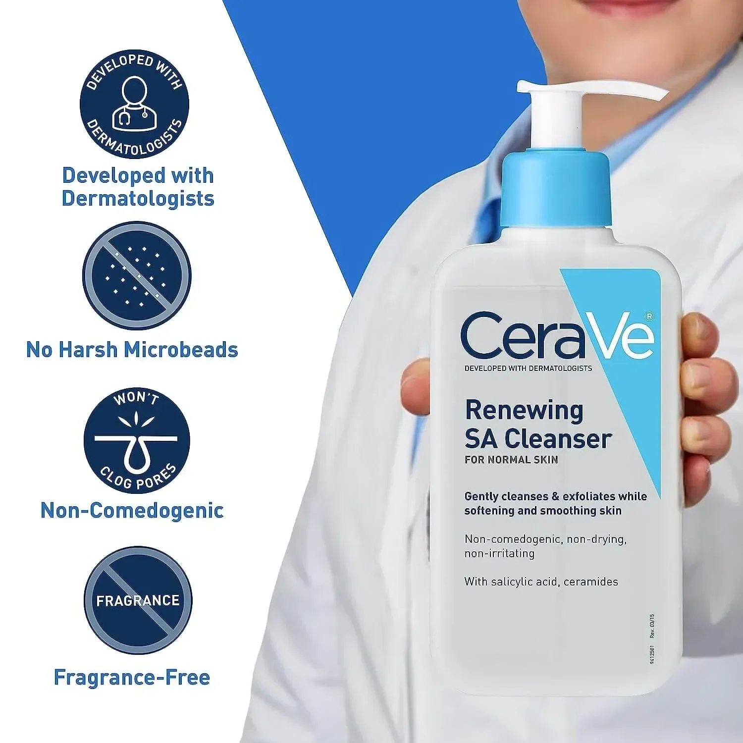bb61d4d702fecb4a770299f98d411e54 CeraVe Renewing SA Cleanser with Salicylic Acid – Exfoliating Face & Body Wash for Rough, Bumpy Skin (237ml) - Image 3