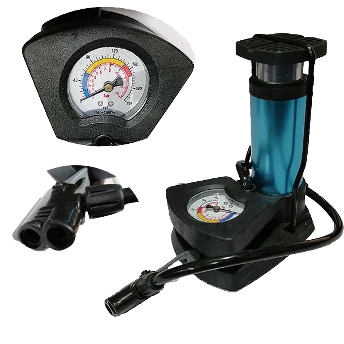 bb85c2e22614300de5fb5b4e3d0e246e Foot And Hand Air Pump With Air Pressure Gauge – Fast Portable Car Bike And Cycle Inflator For Tires Balls And Inflatabl - Image 2
