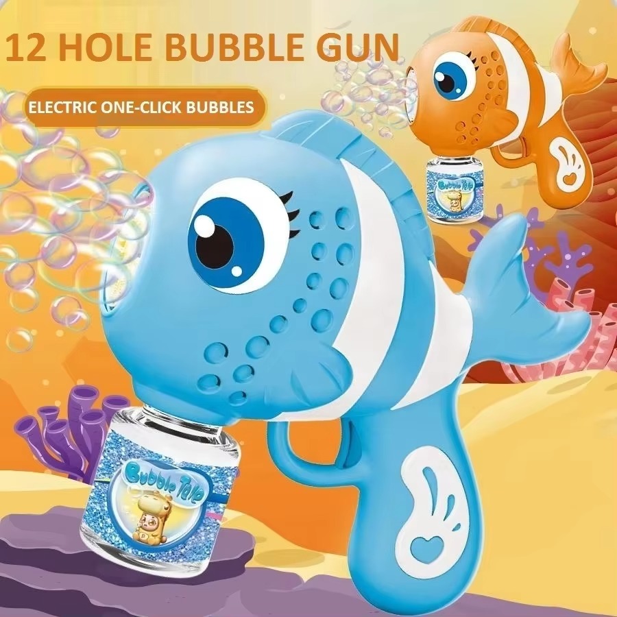 bcd096fc3a24a0af560e5d4f7537a0b0 Fish Bubble Gun – Automatic Bubble Blower with Lights, Sounds & Fun Fish Design for Kids - Image 3