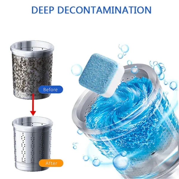 bcd7e892ae29ab03c9ea9ffeda63fd47 Pack of 1 Washing Machine Cleaner Tablets – 12 Tablet | Deep Cleaning & Deodorizing for Front Load, Top Load & HE Washer - Image 2