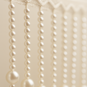 Pearl Latkan Hanging Lace Border for Dupatta & Dress Decoration – 1 Gaz (Approx. 1 Yard)