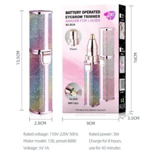 2 in 1 Electric Eyebrow Trimmer & Shaver Model 203A – Rechargeable, Painless Hair Removal for Women