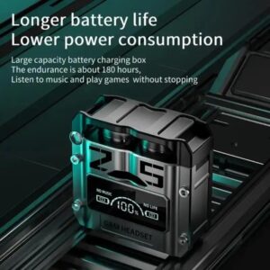 M25 Gaming Wireless Earbuds - TWS Bluetooth 5.3 Headphones, Magnetic Hatch Cover, 100% LED Display, Low Latency Stereo S