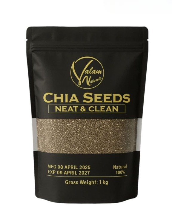 c075d9c437d8299b4e38df1ab9041333 Valam Naturals Chia Seeds – 100% Pure, Clean & Nutrient-Rich Superfood - Image 2