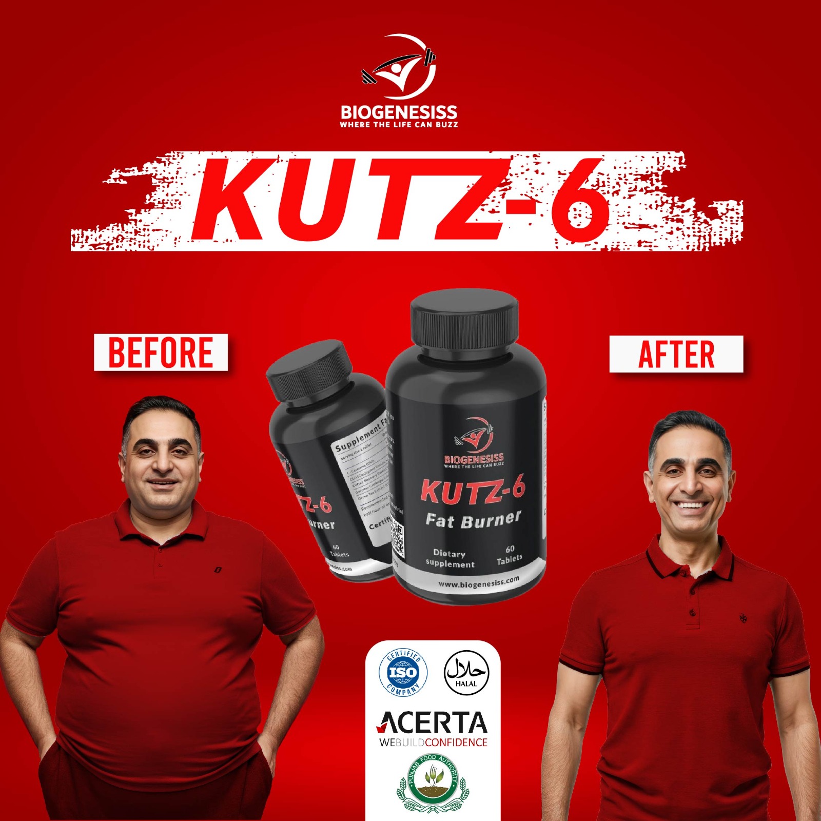 c0930cbf4133818163beace4c07dd9e9 BIOGENESISS KUTZ-6 Extreme Thermogenic Fat Burner – Advanced Metabolic Support & Energy Booster for Weight Management (6 - Image 3