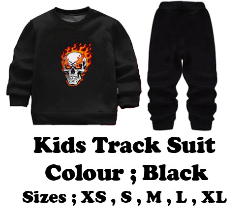 c1905d87b87d754c45a288f48f62f87d Black Printed Kids Tracksuit | Winter Fleece Sweatshirt & Trouser Set – Warm, Soft & Stylish Winter Garments for Boys & - Image 4