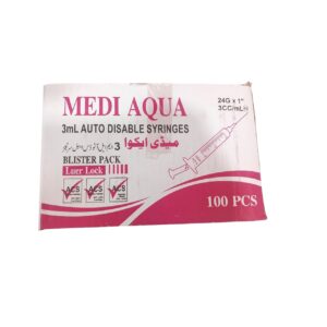 Medi Aqua 3cc Syringes – Precision, Safety & Comfort for Medical Use, Designed for Accurate Dosage, Smooth Injection & R