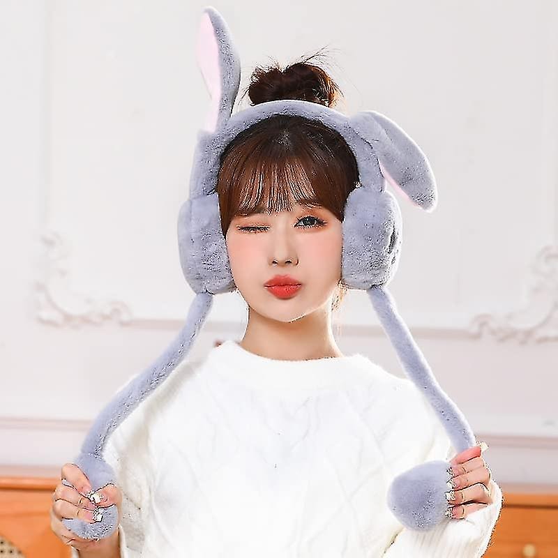 c2e3cea3c0c7850ecf3691041f36b4bf Soft Fluffy Rabbit Ears Headband | Moving Ears Plush Earmuffs | Warm & Cozy – 1Pc Random Colour - Image 4