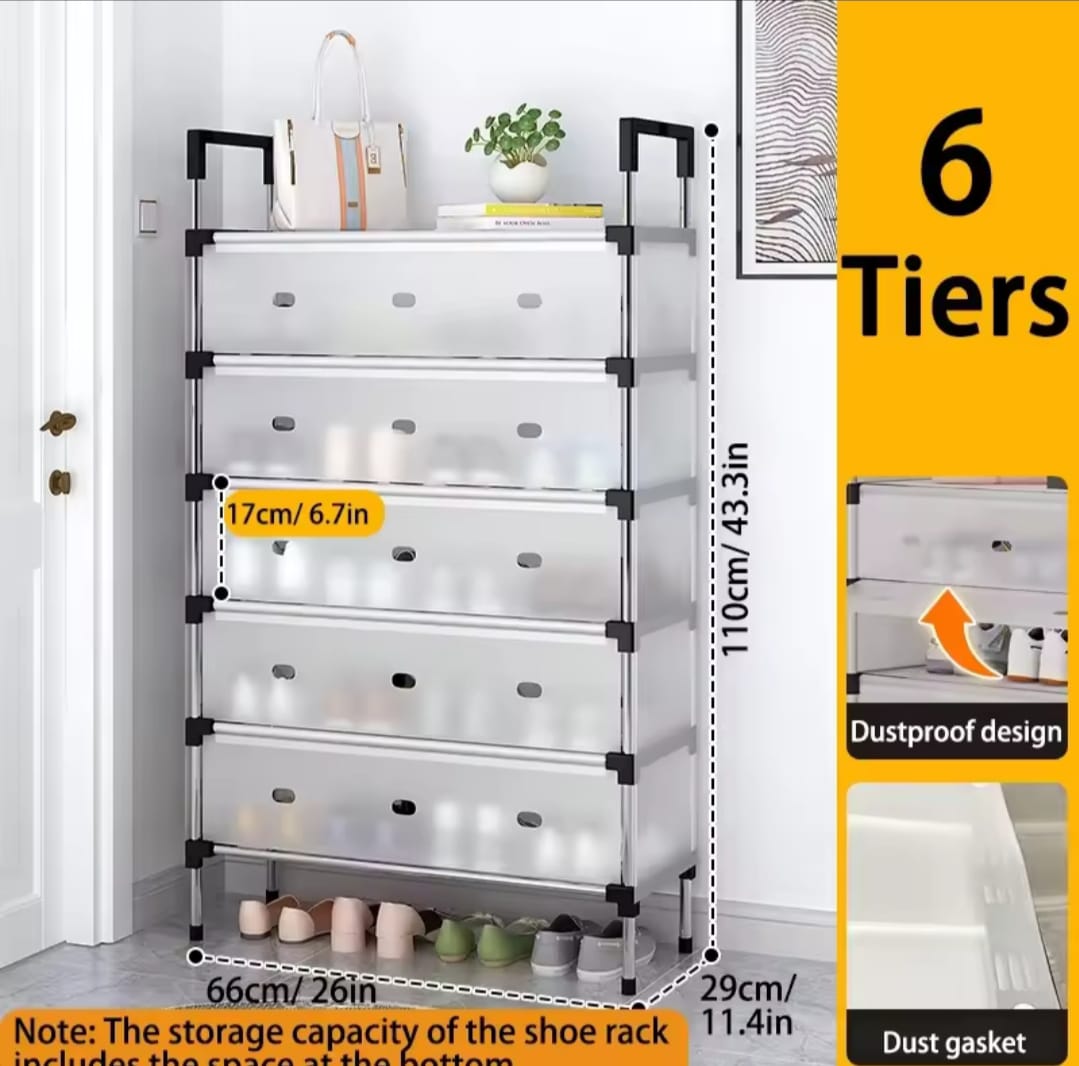 c2f9bc236d34c6fb132bfbf46d74691c Multi Layer Dustproof Shoe Rack Organizer With Cover Foldable Plastic Shoe Storage Cabinet Durable Quality