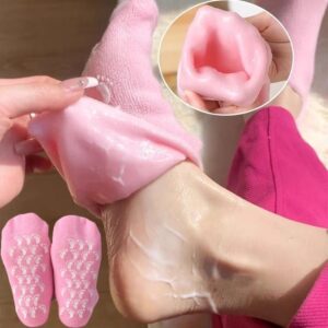 Reusable Silicone Spa Gel Socks For Dry Feet And Cracked Heel Treatment – Moisturizing Hydrating Softening And Skin Smoo