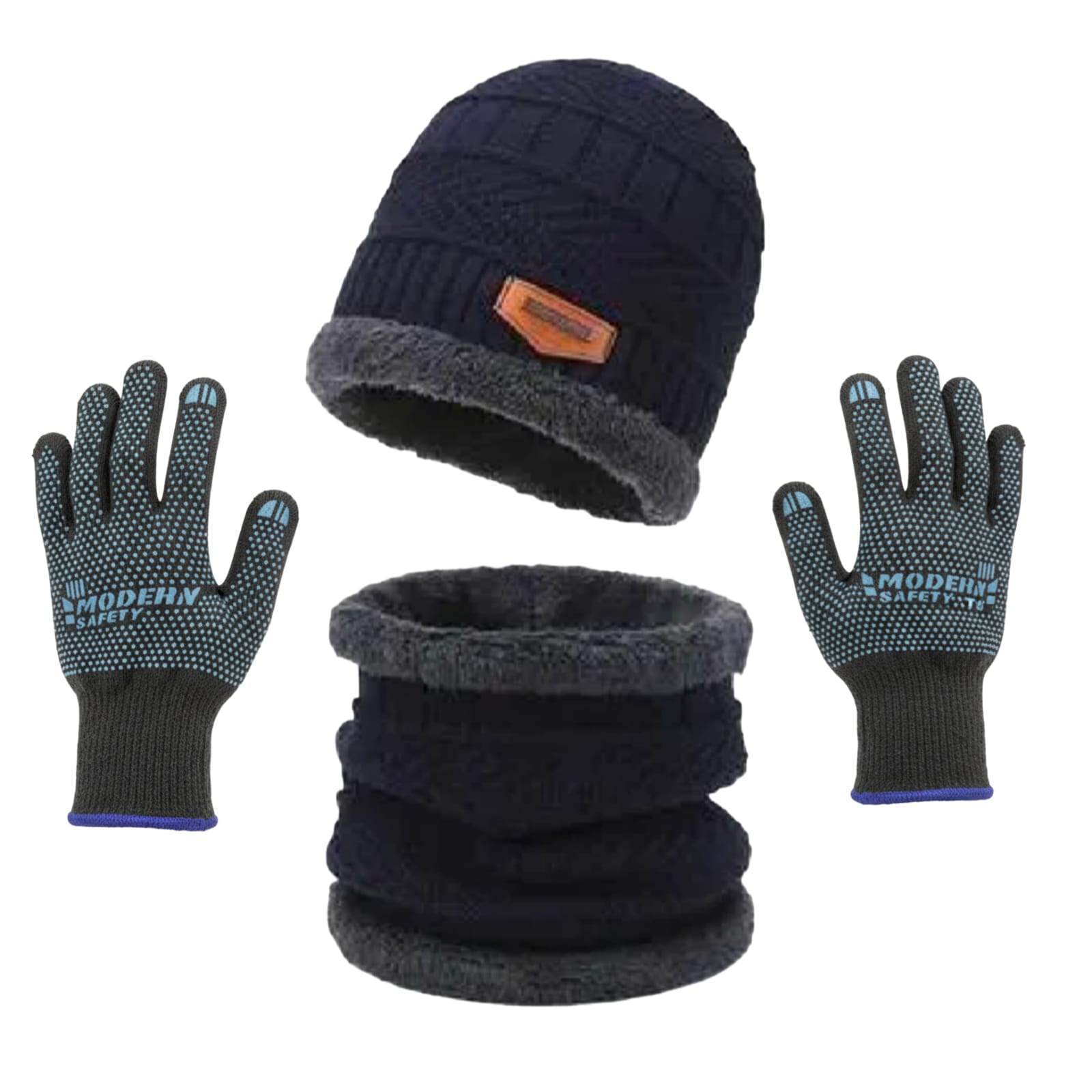 c400cdefe902099368a8ce587d6b609f Premium Knitted Beanie Cap, Neck Gaiter And Touchscreen Gloves Combo Pack | Complete Winter Essentials For Cold Weather - Image 3