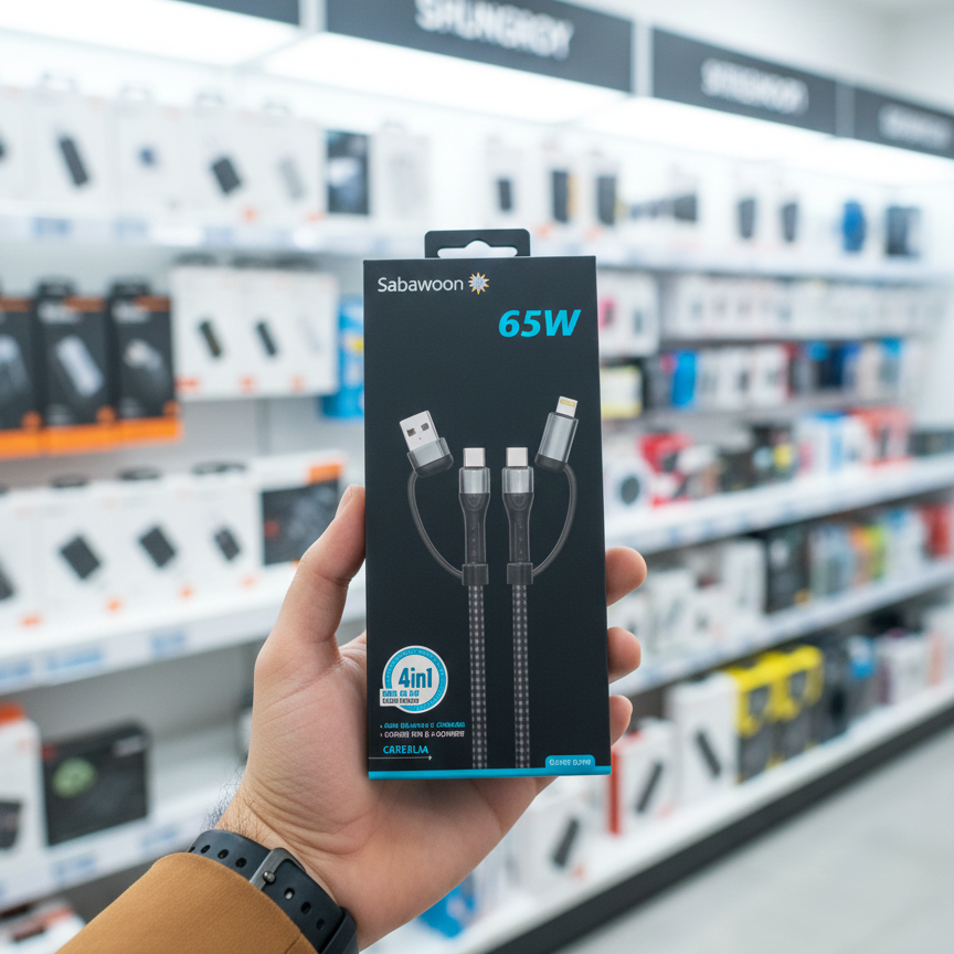 c49dce12e08e46faaa9faa6bdfa3ca7a Sabawoon S114 4‑in‑1 Cable | 65W Original | Fast Charging - Image 4