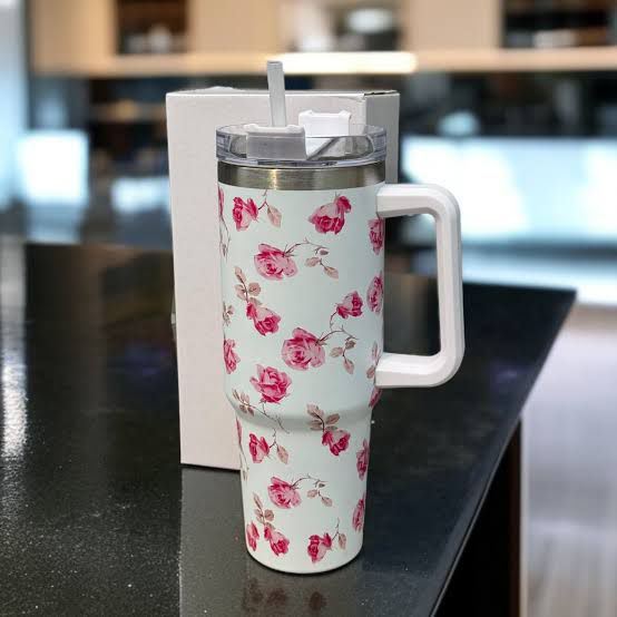 c4bcf6f8f97aed4ae5867affd180d64f Floral Insulated Travel Tumbler with Ergonomic Handle and Leak-Resistant Lid – 40oz Double-Wall Vacuum Flask ( RANDOM CO - Image 3