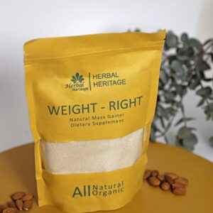 Herbal Heritage WEIGHT-RIGHT Natural Mass Gainer – Organic Dietary Supplement for Healthy Weight Gain (100g)