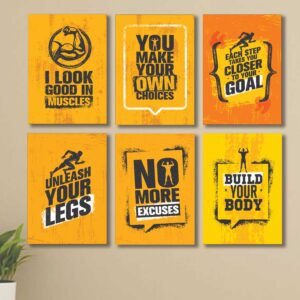 Set of 6 Wall Art Wooden Phototile Frames for Wall Decor