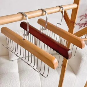 8 Hooks Multi-function Wooden Caps, Belts, Tie Hanger – Strong No Trace Storage Rack(Random Colour)