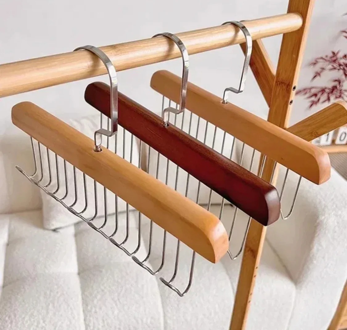 c60136828324dc06de006d137ae5a29a 8 Hooks Multi-function Wooden Caps, Belts, Tie Hanger – Strong No Trace Storage Rack(Random Colour)