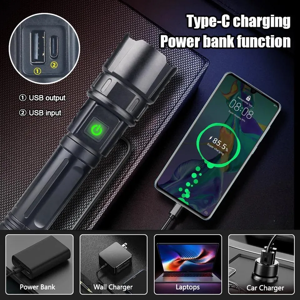 c8251cfa729b4288760f6b7f96909e8c.jpg_2200x2200q80.jpg_ Rl-2210 Multifunctional Rechargeable LED Emergency Flashlight with Side Work Light & USB Charging – Ultra-Bright, Po - Image 3