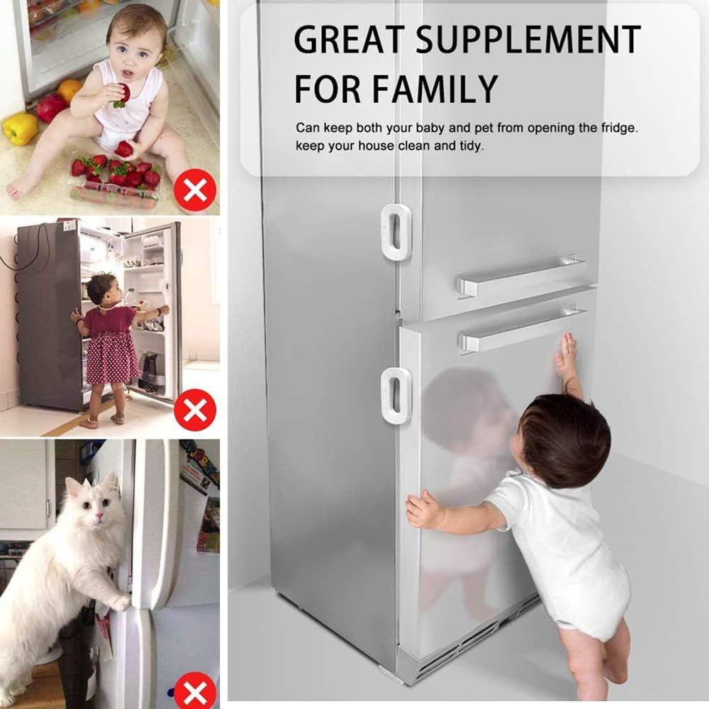 ca5ab1523f9ab368051d61728928d9e6 Child Safety Refrigerator Lock – Self Adhesive Fridge And Freezer Door Lock With Double Safety Button And Easy One Hand - Image 4
