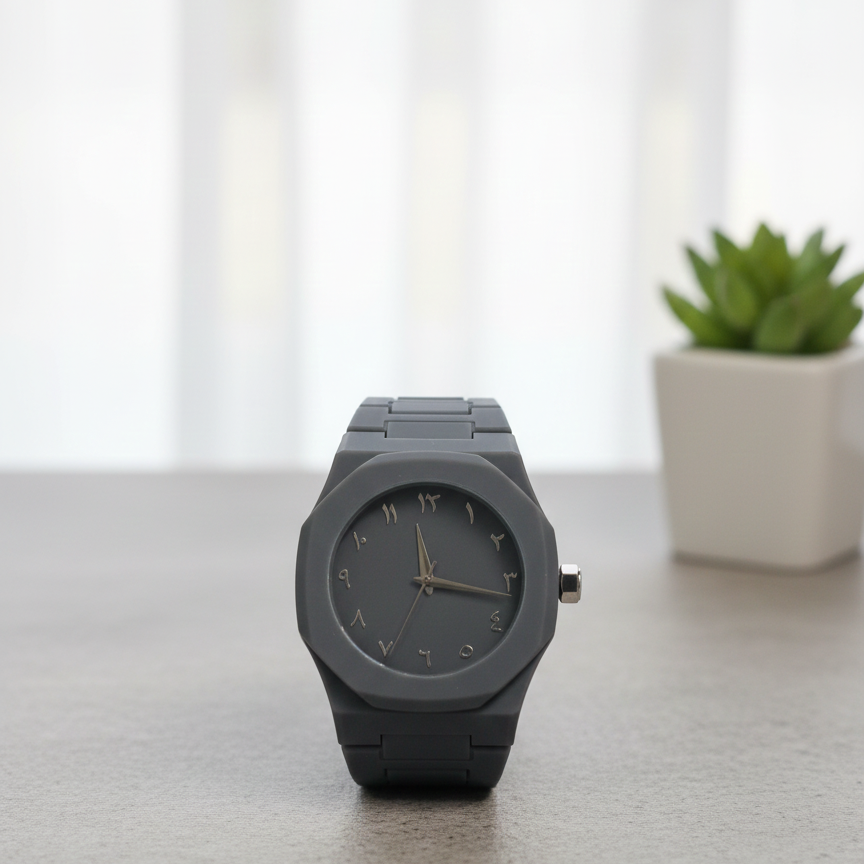 cb3bd2be715fa7a203bc60ad223ff29c Elegant Minimalist Watch with Eastern Arabic Numerals & Integrated Octagonal Bezel Case - Modern Architectural Style Uni - Image 2