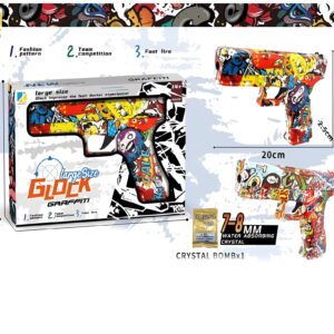 Gel Blaster High Speed Manual Gun Orange – Large Size Graffiti Glock Soft Bullet Gun Toy With Safe Foam Bullets, Realist